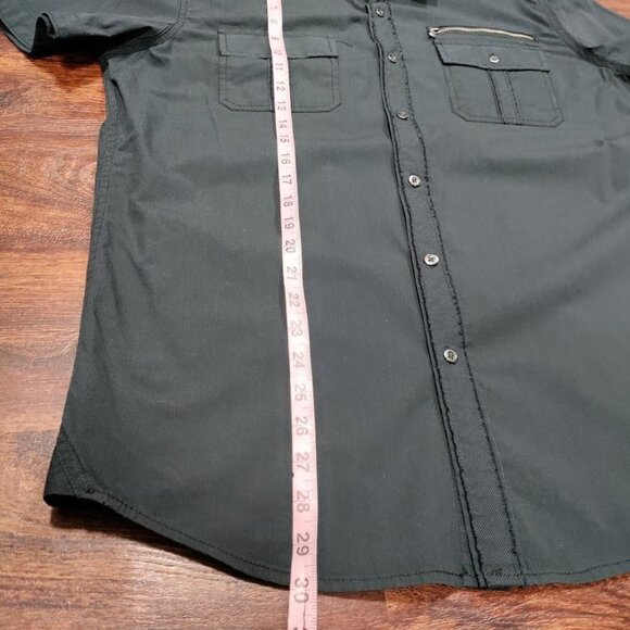 Rock & Republic Downtown Cool Iconic Button Front Shirt Navy Blue Mens Size L - Picture 7 of 14